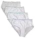 Buyless Fashion Girls Comfy 100% Cotton White Briefs With Colored Trim (4 Pack)