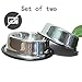 Whippy Stainless Steel Dog Bowl for Small,Medium,Large Pets Set of 2 (Silver, Small,6oz)