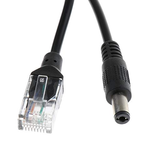 Baosity 2Piece 24V to 12V Power Over Ethernet Active POE Injector Splitter Adapter Cable Black