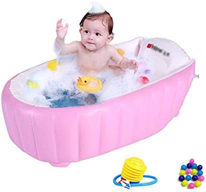 フットポンプ付 インフレータブルベビーバスタブ幼児シャワー浴槽滑り止めシャワー盆地お風呂シート