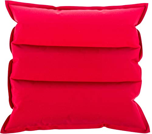 C.A.O. - Oreiller Gonflable en Polyester/TPU => Peau de pêche - Couleur Rouge - Longueur 38 cm - Largeur 36 cm - Hauteur 10,5 cm