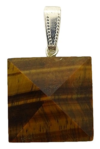 HARMONIZETiger Eye Stone Pyramid Pendant Reiki Healing Crystal Spiritual Gift Energy Generator Locket