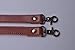 Wento Pair 24'' Brown Genuine Leather Handle Purses Strap Lobster Hook inner size 0.3'',Real Leather Sewing Canvas backing Bag Handles,replacement Purse Straps,handbag Bag Wallet Straps WT0301 (Brown)