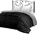 Utopia Bedding Comforter Duvet Insert, Quilted Comforter with Corner Tabs, Box Stitched Down Alternative Comforters Twin Size (Black/Grey)