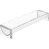 KVMORZE 12" Clear Cracker Serving Tray, Transparent Macaron Display Tray, Rectangular Cracker Holder, Food Display Stand for Home (U Shape Acrylic)