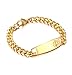 Free Engraving-Customized Stainless Steel Medical Alert ID Bracelet for Men,Gold Plated,7.5