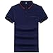Womleys Mens Casual Slim Fit Short Sleeve Collared Polo T Shirt (US Medium, Navy Blue)