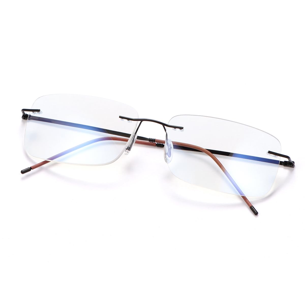 Photo 1 of PEEPAI Progressive Multifocus Rimless Reading Glasses Titanium Computer Anti UV Blue Light Readers Transition Lightweight Presbyopia Eyeglasses for Men Women 1.0