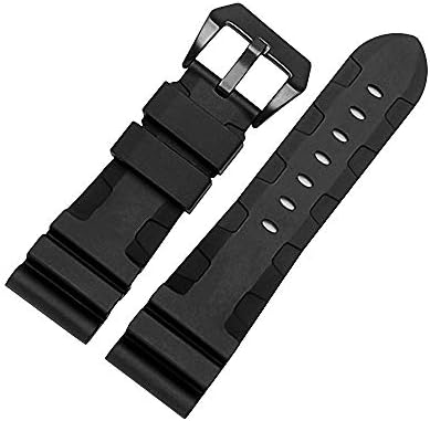 24mm Rubber Diver Replacement Watch Band PVD Buckle fit for Men Panerai Luminor Radiomir 42mm