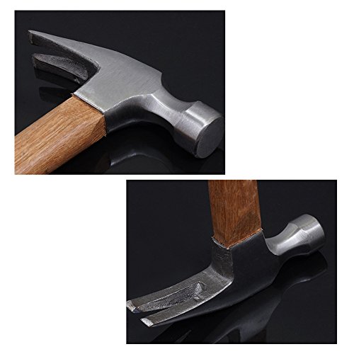 TOOLTOO 12.6" Claw Hammer - 20 oz Wood Handle Steel Hammer for Dad, Christmas, Birthday, Father's Day - Thumbnail 3