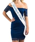 White Growing a Prince Satin Sash with Blue/Gold Encased Glitter Lettering