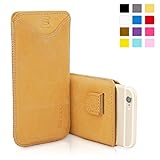 Snugg iPhone 6 / 6s Case - Leather Pouch with (Tan Suede) for Apple iPhone 6 / 6s
