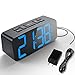 HAPTIME Digital Alarm Clock with FM Radio Dual-Alarm Snooze Large LED Display 12hr 24hr Format and Brightness Adjustable for Bedroom, Powered by USB Port and Backup Battery for Clock-Setting