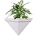 Hanging Planter for Indoor Plants, Geometric Wall Decor Container - Great for Succulent Plants, Air Plant, Faux Plants,White Ceramic/Brass
