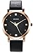Mens Leather Watch Classic Bussiness Casual Quartz Analog Wrist Watches Simple Gold Tone Male Dress Wristwatch Black Strap Black Dial Timepiece 99 Ft Waterproof