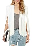 Haoduoyi Womens Chic Open Front Cape Split Workwear Blazer