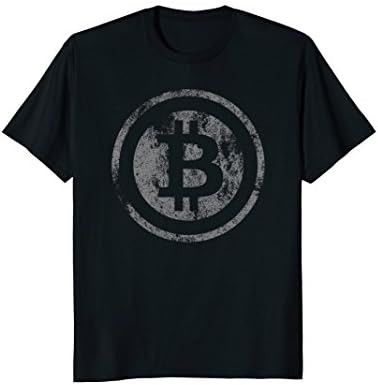 Mens Vintage Bitcoin Logo T-Shirt 2XL Black