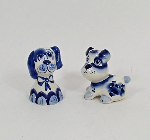 Lot of 2 Russian Gzhel Porcelain Figurine of a DOG* 2018 is The Year Of The DOG* #0201