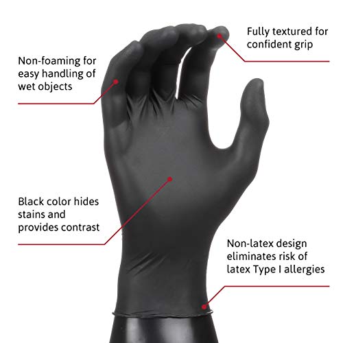 Microflex (MFXMK296XL) MidKnight Black Powder-Free Nitrile Examination Gloves - XL - Thumbnail 3