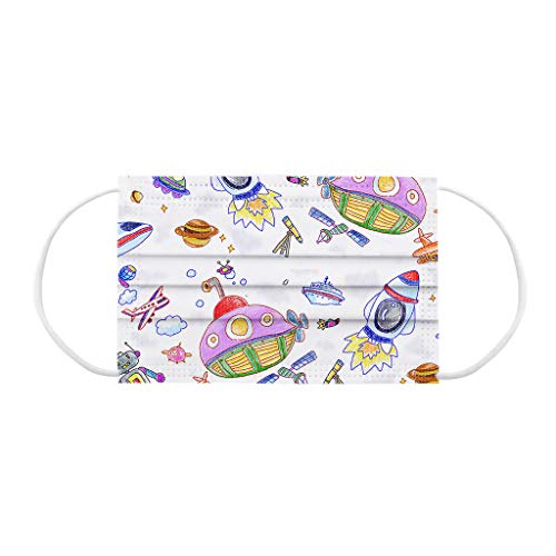 WYILIY 50PC Kids Disposable Face Masque Bandanas Kawaii Covering Cotton Face_Masque for Children Three-Layer Protective Coverings