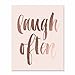 Laugh Often Rose Gold Foil Print Blush Pink Script Poster Inspirational Quote Laughter Happiness Home Decor Office Wall Art Modern Dorm 5 inches x 7 inches A43