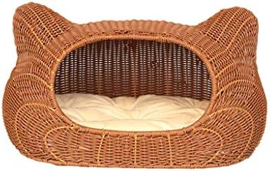 犬小屋 手作りラタンペットハウスキャットリッター犬舎リムーバブルとウォッシャブル小型犬の