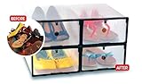 Shoe Storage Boxes | Clear Storage Box & Organizer | Storage Solution & Organization (4 pack)