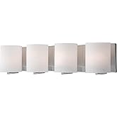 Kuzco Lighting Bridgewater 25" Vanity Light | Chrome Finish | Matte Opal Glass Cylinders | Modern Bathroom Wall Light | Made 