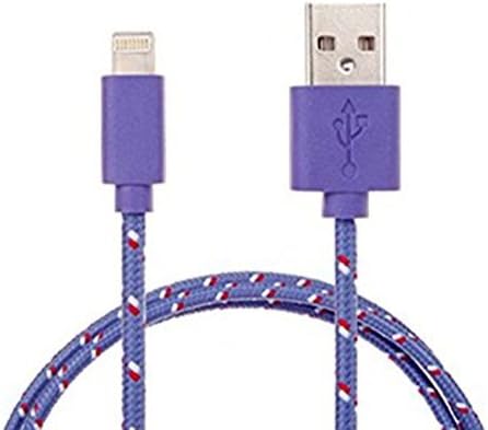 Lightning Cable,6FT Nylon Braided Cord charging for Apple iPhone 7/7 plus/6/6s/se/5s/5c/5,iPad Air,Mini/iPod (Purple)