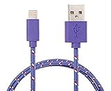 Charger,Lightning 10FT Nylon Braided Cable for Apple iPhone 7/7 plus/6/6s/se/5s/5c/5,iPad Air,Mini/iPod (Purple)