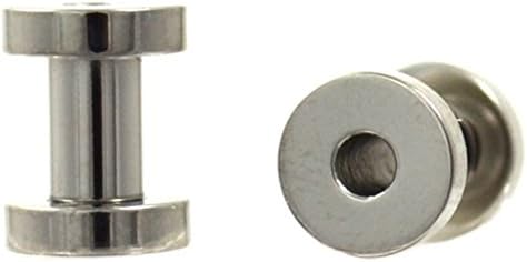 2 Pieces Plugs Tunnel Steel Screw Fit Flesh Tunnel Plug 10 Gauge - 20mm (1.2MM)