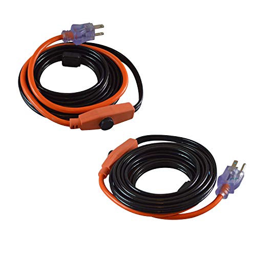 GardenHOME Pipe Valve Heat Cables, 6FeetX2, Black