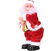 Garneck Electric Santa Claus Music Toy 11.8Inch Dancing Christmas Santa Doll Decor Creative Xmas Home Ornament for Present Indoor Tabletop Decoration(Without Battery