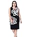 Chicwe Women's Sleeveless Floral Placement Printed Lined Plus Size Dress US12-28