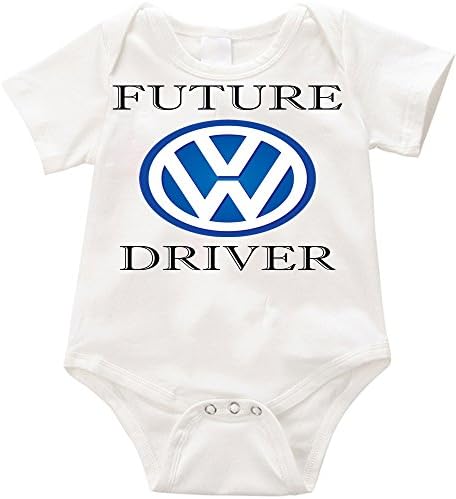 TallyWear USA Future VW Driver funny onesie Romper (NB, White)
