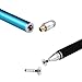 Mixoo 2-in-1 High Precision Stylus (Disc & Fiber Tips 2 in 1 Series), Extra with 3 Replaceable Tips, Compatible with Capacitive Touch Screen Devices (Blue)