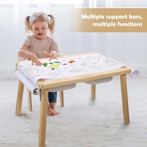 Homodoskey Sensory Table, Study Dining Toys Storage Table for Kids, Activity Table with Storage Bins-Multifunctional Toddler Activity Table Promotes Sensory Experiences and Growth