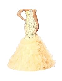 Cristales Larga Sirena Volantes Con Cuentas De Novia Corsé Formal De Fiesta Vestidos De Noche