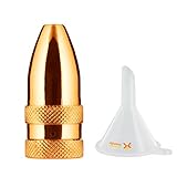 Posh Premium Orange Metal Snuff Bullet (Anodized Aluminum) w HumanFriendly Micro Funnel - Twist Nasal Sniffer