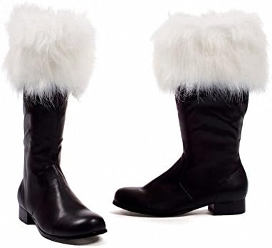 Ellie 1031 121-NICK Mens Comfortable 1" Heel Boot with Fur, Black PU, Size - S