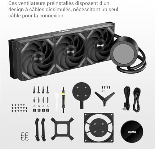 Watercooling SAMA Q70 360mm, LCD 2.8", Intel/AMD, Type-C, Noir