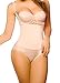 SHAPERX Camellias Women's Seamless Firm Body Control Bodysuit Thong Body Shaper Slimmer Shapewear, (Beige, XL)