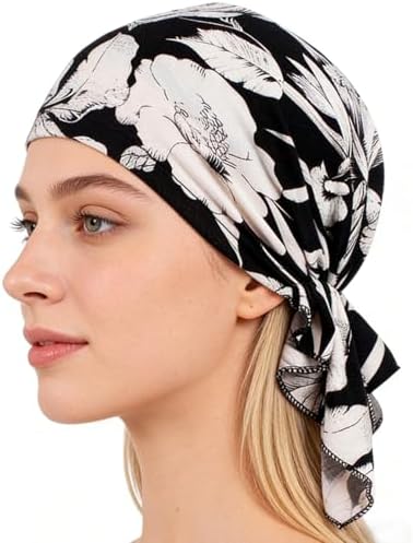 ASHILISIA 4 Pieces Women Chemo Hat Turban Beanie, Pre-Tied  display picture 1