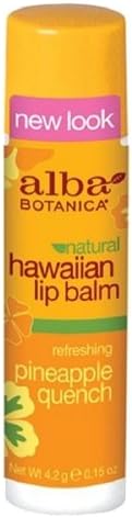 Alba Botanica Hawaiian Lip Balm, Pineapple Quench 0.15 oz (Pack of 2)