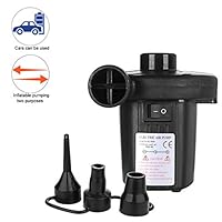 lUKSY US-Direct Electric Air Pump, Quick-Fill Portable Inflator Deflator Air Mattress Pump with 3 Nozzles,2 Adapter-Car and Home Dual-use,100-240V AC 50/60HZ OR DC 12V, 400 litres of Air/Min