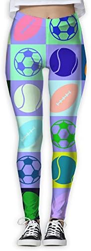Sports Ball Pattern Women Printed Full-Length Yoga Workout Leggings For Running Outdoor Sports