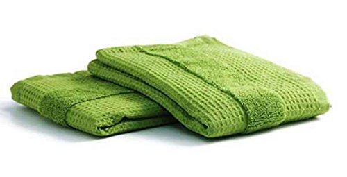 Tate Waffle Lime Green Egyptian Cotton Large Thick Kitchen Tea Towel
