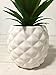 White Porcelain Pineapple Ananas Faux Plant Potted Artificial Succulent 7.8