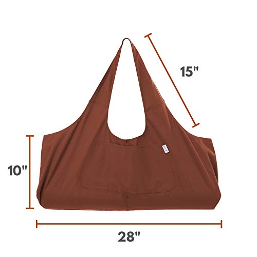 Yogiii Large Yoga Mat Bag | The Original YogiiiTotePRO | Large Yoga Mat Tote Sling Carrier with Side Pocket | Fits Most Size Mats (Burnt Orange)