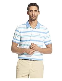 IZOD Advantage Performance Polo de manga corta a rayas para hombre